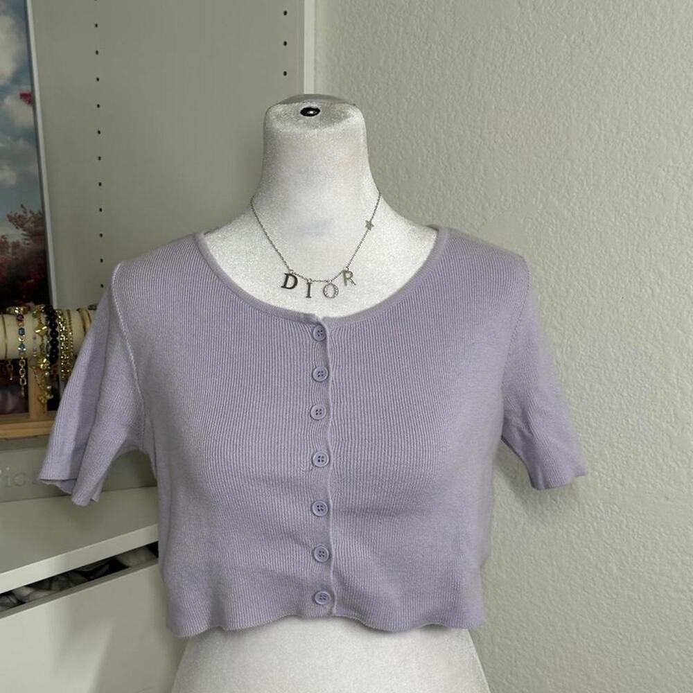 Princess polly purple cropped cardigan